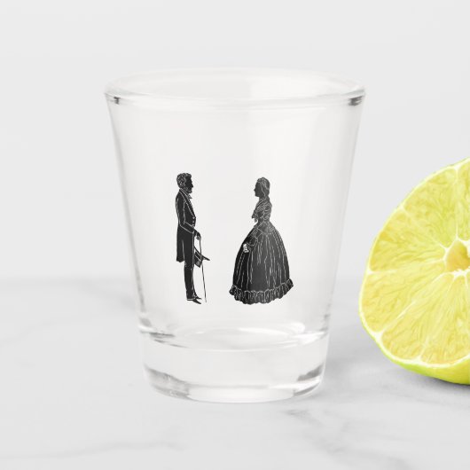 Verre A Shot abraham lincoln mary todd lincoln silhouette (Devant)