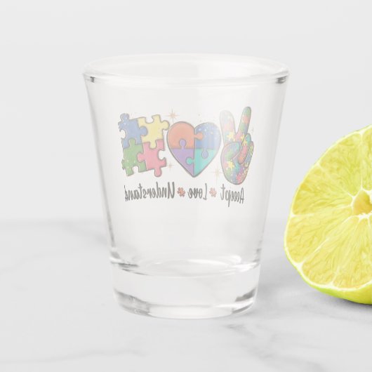 Verre A Shot Accepter l'amour comprendre - Coeur de Sensibilisa (Dos)