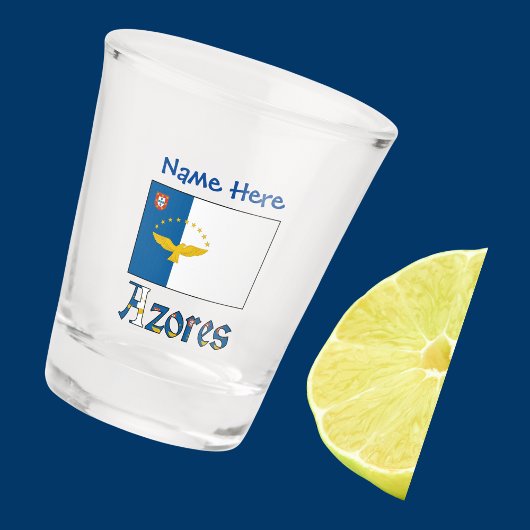 Verre A Shot Açores Drapeau bleu Personnalisation