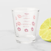 Verre A Shot Adieu Mignon Baiser aux Lèvres Rouges pour une Mar (Dos)