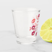 Verre A Shot Adieu Mignon Baiser aux Lèvres Rouges pour une Mar (Gauche)