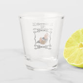 Verre A Shot Adorable Mandarin Canard Monogramme de dessin (Dos)