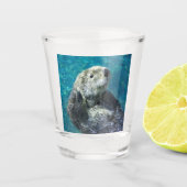 Verre A Shot Adorable Mer Otter Cute Eau Bleue (Devant)