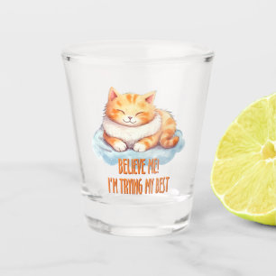 Verre A Shot Adorable Tabby Orange Chat - Je tente mon meilleur