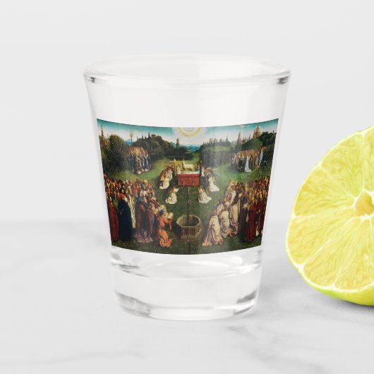 Verre A Shot Adoration de l'agneau par Jan van Eyck (Devant)