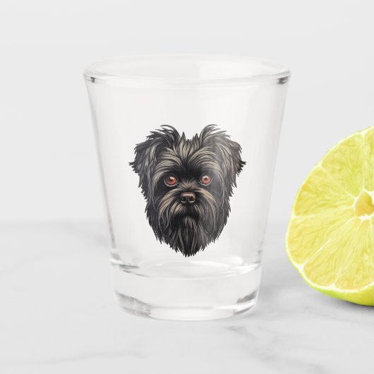 Verre A Shot Affenpinscher Monkey Dog Affens Terrier (Devant)