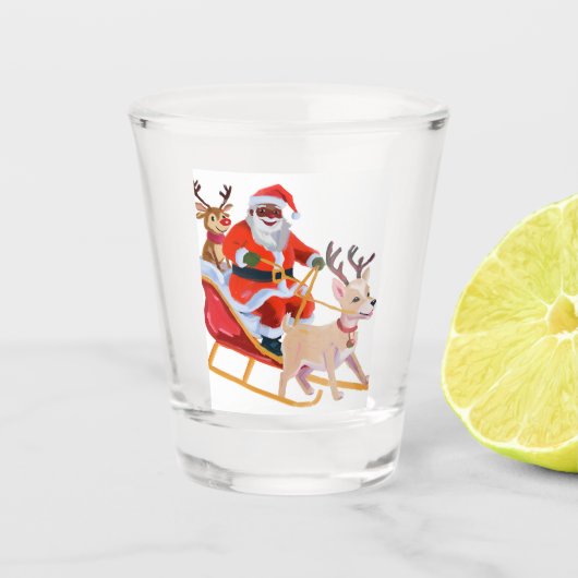 Verre A Shot Afro père Noël et ses amis (Devant)
