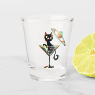 Verre A Shot Âge atomique Futuriste de l'espace Noir Cat Martin