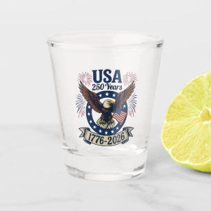 Verre A Shot Aigle Américain Patriotique 250 Ans 1776-2026