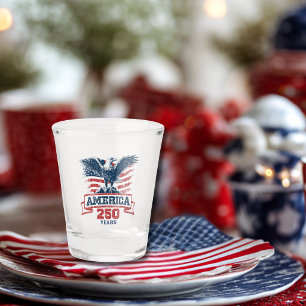 Verre A Shot Aigle Américain Patriotique Joyux 250e Anniversair