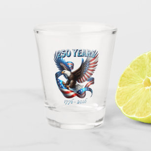 Verre A Shot Aigle et drapeau patriotiques 250 ans 1776-2026