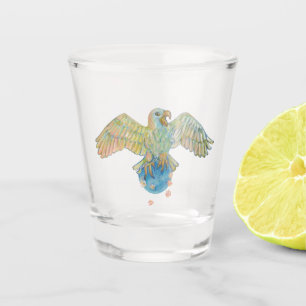 Verre A Shot Aigle transportant la Terre