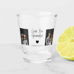 Verre A Shot Aimez-vous grand-père avec coeur et photos -