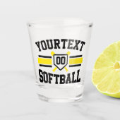 Verre A Shot AJOUT PERSONNALISÉ NOM Softball Player Varsity Tea (Devant)