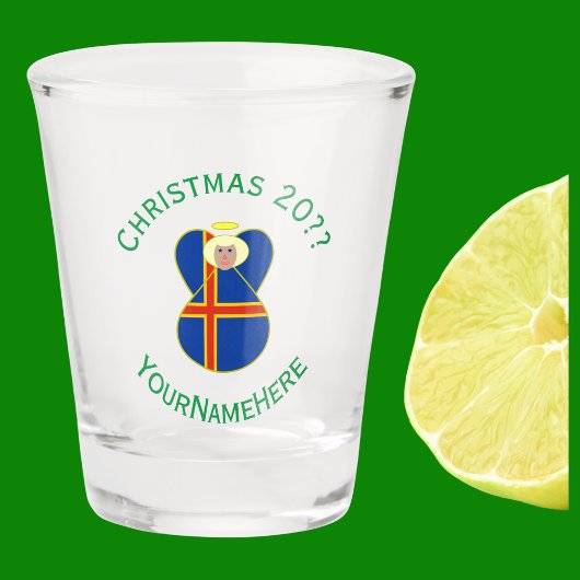 Verre A Shot Ålander Angel Noël Drapeau personnalisé