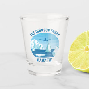 Verre A Shot Alaska Famille Vacances Custom Blue Glacier