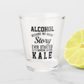 Verre A Shot Alcool amusant contre Kale Texte du devis (Devant)