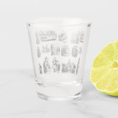 Verre A Shot Alice's Adventures in Wonderland Motif (Dos)