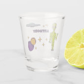 Verre A Shot Alien spatial avec soucoupe volante personnalisée (Dos)