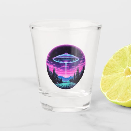 Verre A Shot Alien vaisseau spatial rétro futuriste (Devant)