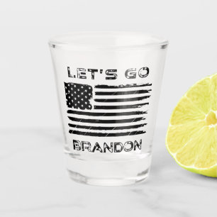 Verre A Shot Allez Brandon Funny Biden Chant Distressed Drapeau