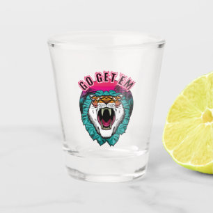Verre A Shot Allez les obtenir - Tiger Face Design graphique