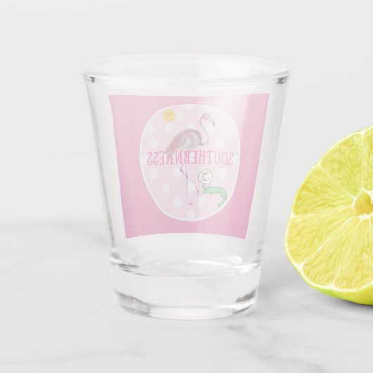 Verre A Shot Alligator de Flamant rose mou personnalisé Sun (Dos)