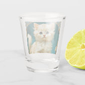 Verre A Shot Alphonse Mucha Art Nouveau Chat Blanc (Dos)