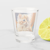 Verre A Shot Alphonse Mucha Art Nouveau Chat orange (Dos)