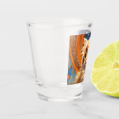 Verre A Shot Alphonse Mucha Art Nouveau Chat orange (Gauche)