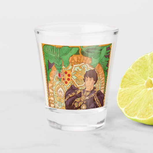 Verre A Shot Alphonse Mucha Prince et Dragon (Devant)