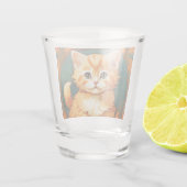 Verre A Shot Alphonse Mucha Style Chat orange (Dos)