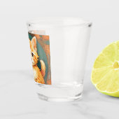 Verre A Shot Alphonse Mucha Style Chat orange (Droite)