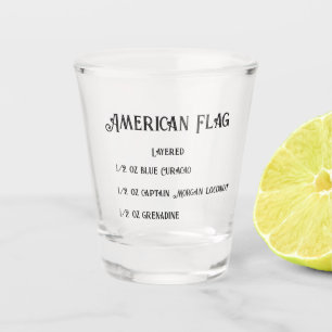 Verre A Shot American Flag Petal Press Co Novelty Shot Glass