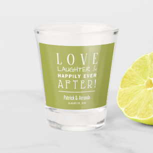Verre A Shot Amour et rire Mariage vert