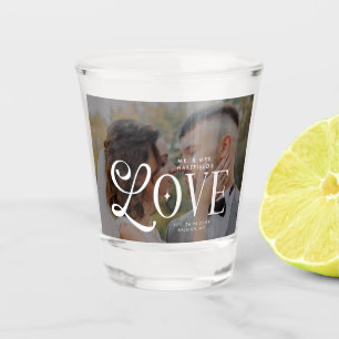 Verre A Shot Amour Moderne M. et Mme Photo de Couple de Mariage