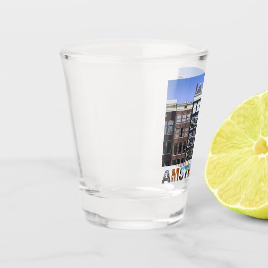 Verre A Shot Amsterdam Pays-Bas Canal Maisons Voyage (Gauche)