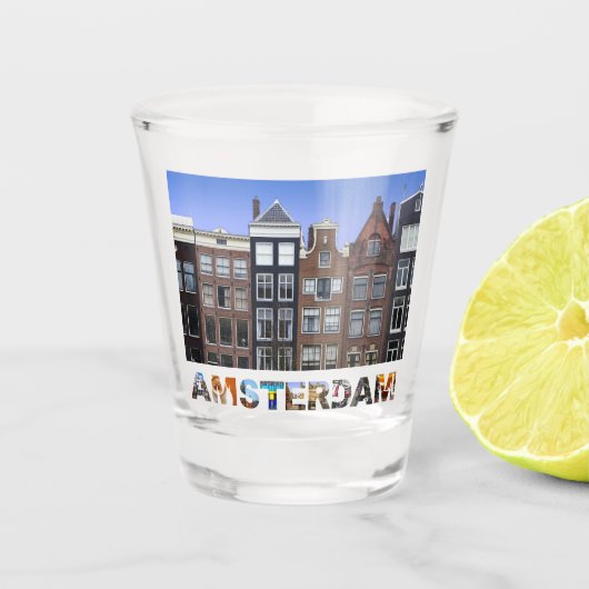 Verre A Shot Amsterdam Pays-Bas Canal Maisons Voyage (Devant)