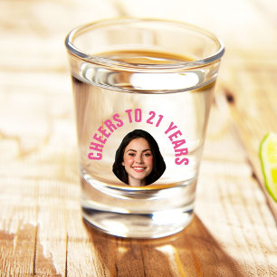 Verre A Shot Amusant 21e anniversaire PERSONNALISÉ TEXTE Photo