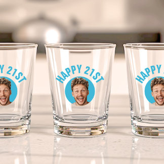 Verre A Shot Amusant 21e anniversaire PERSONNALISÉ TEXTE Photo