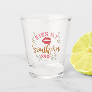 Verre A Shot Amusant design du sud baise mon Sud