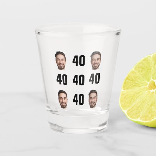 Verre A Shot Amusant Unique 40e anniversaire Photo Cool Retro (Devant)