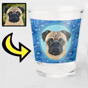 Verre A Shot Amusants Unique Votre Animal Chien Chien Chien Chi
