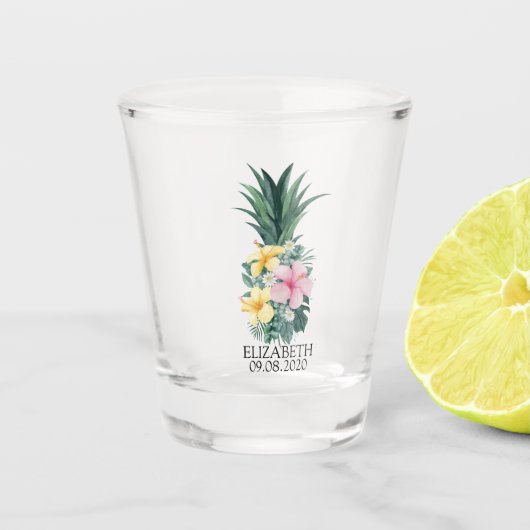 Verre A Shot Ananas floral (Devant)