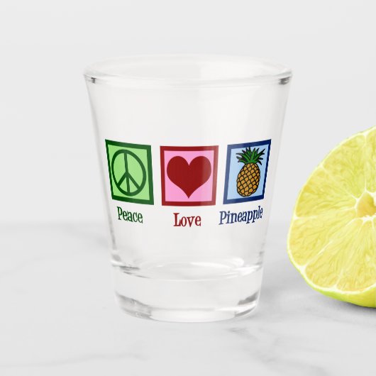 Verre A Shot Ananas Peace Love (Devant)
