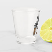 Verre A Shot Ancien Ouest Croisé Armes À Feu Et Insigne Avec Le (Gauche)