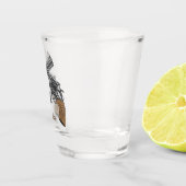 Verre A Shot Ancien Ouest Croisé Armes À Feu Et Insigne Avec Le (Droite)