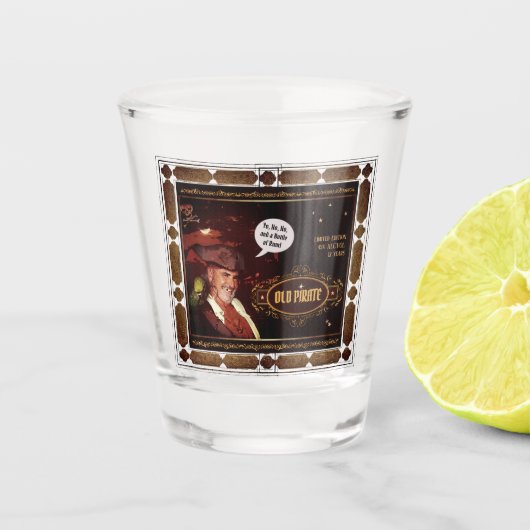 Verre A Shot Ancien rhum pirate (personnalisable en texte) (Devant)