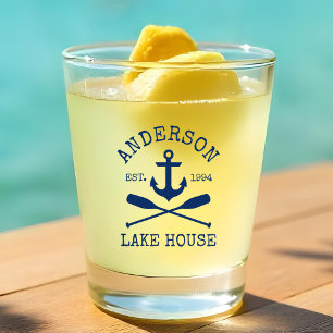 Verre A Shot Ancre Bleue Marine Nautique Oars Family Lake House