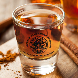 Verre A Shot Ancre humoristique entrelacée avec le capitaine de